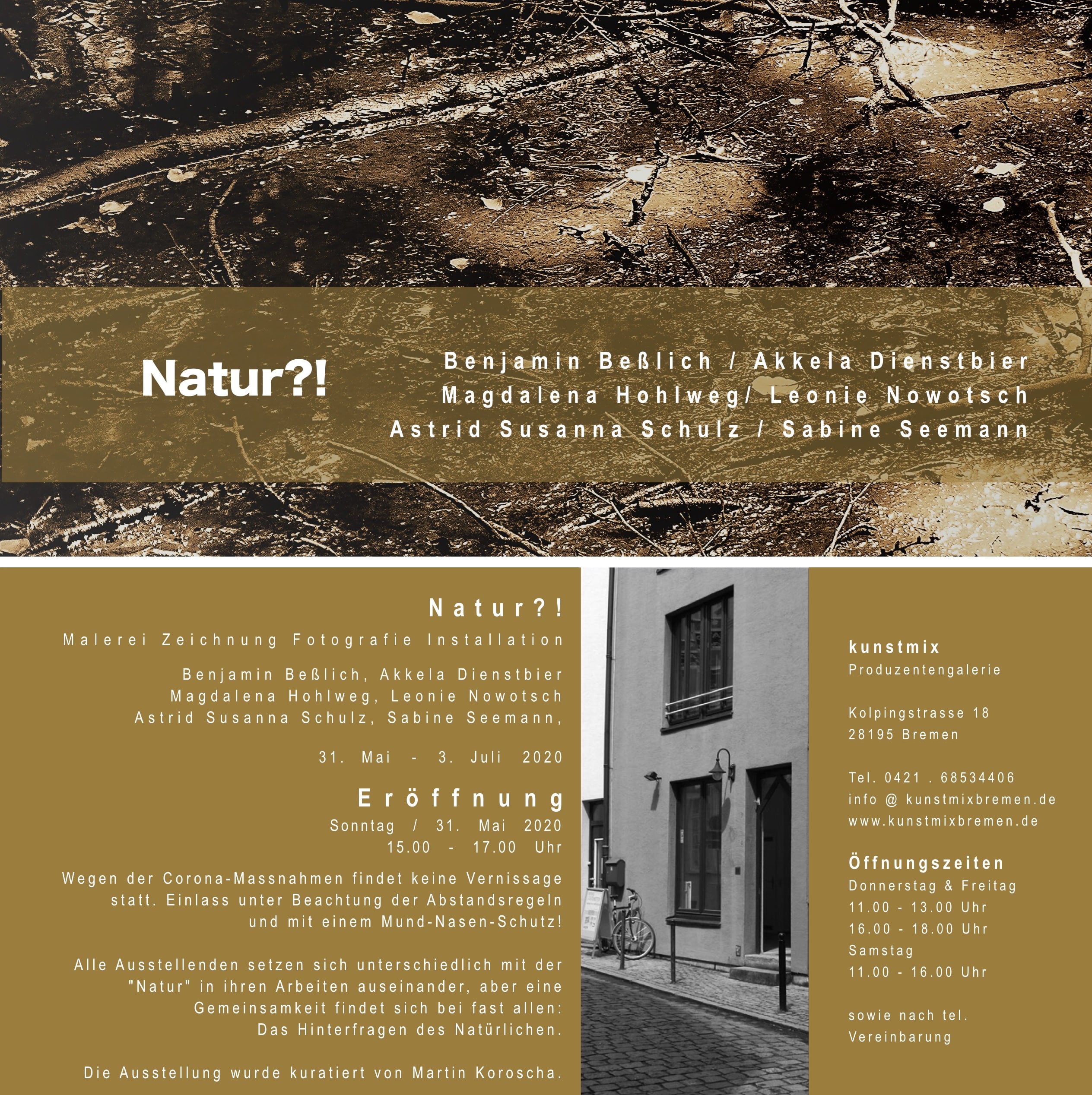 Flyer for the exhibition NATUR?! at the Kunstmix Gallery BremenKunstmix