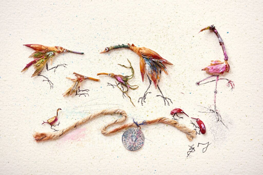 MIniaturcollagemitFlamingo