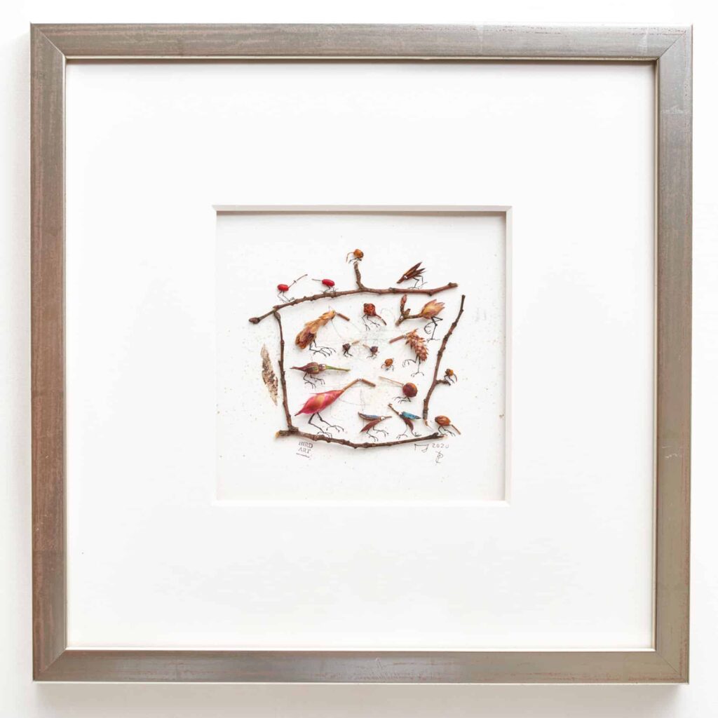 Collage - Siskin in brushwood