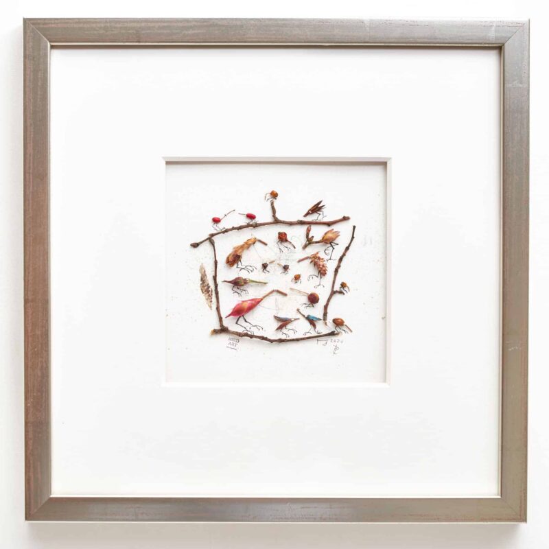 Collage - Zeisig im Reisig