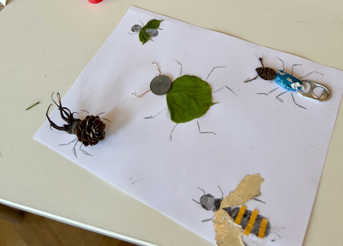 Schulprojekt: Bienen und Käfer aus kleinen Fundstücken