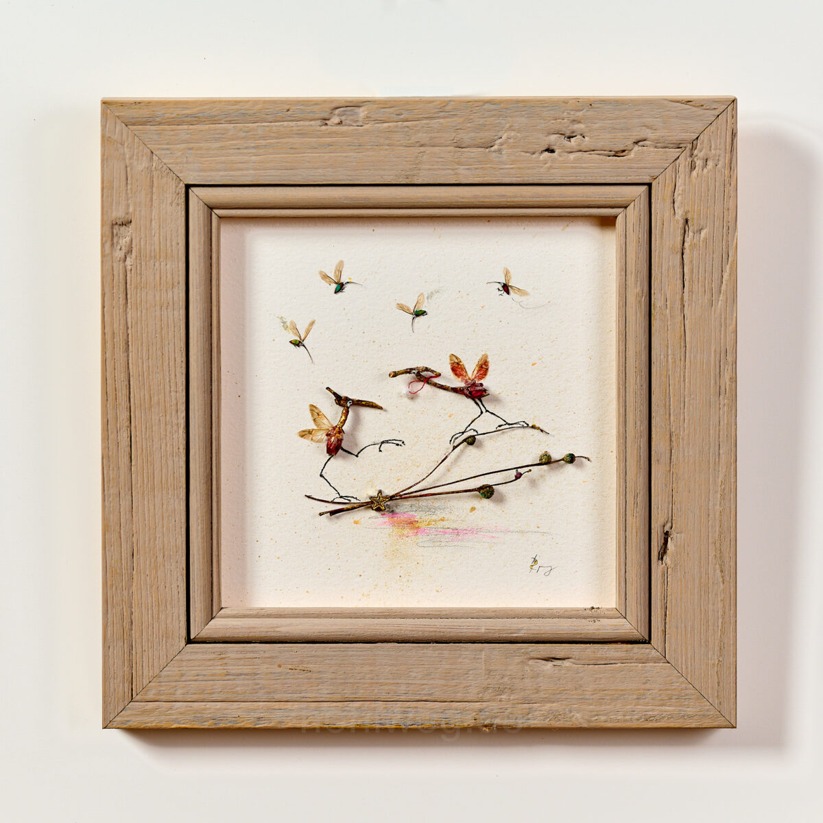 Collage mit dem Titel Perlentaucher mit Rahmung