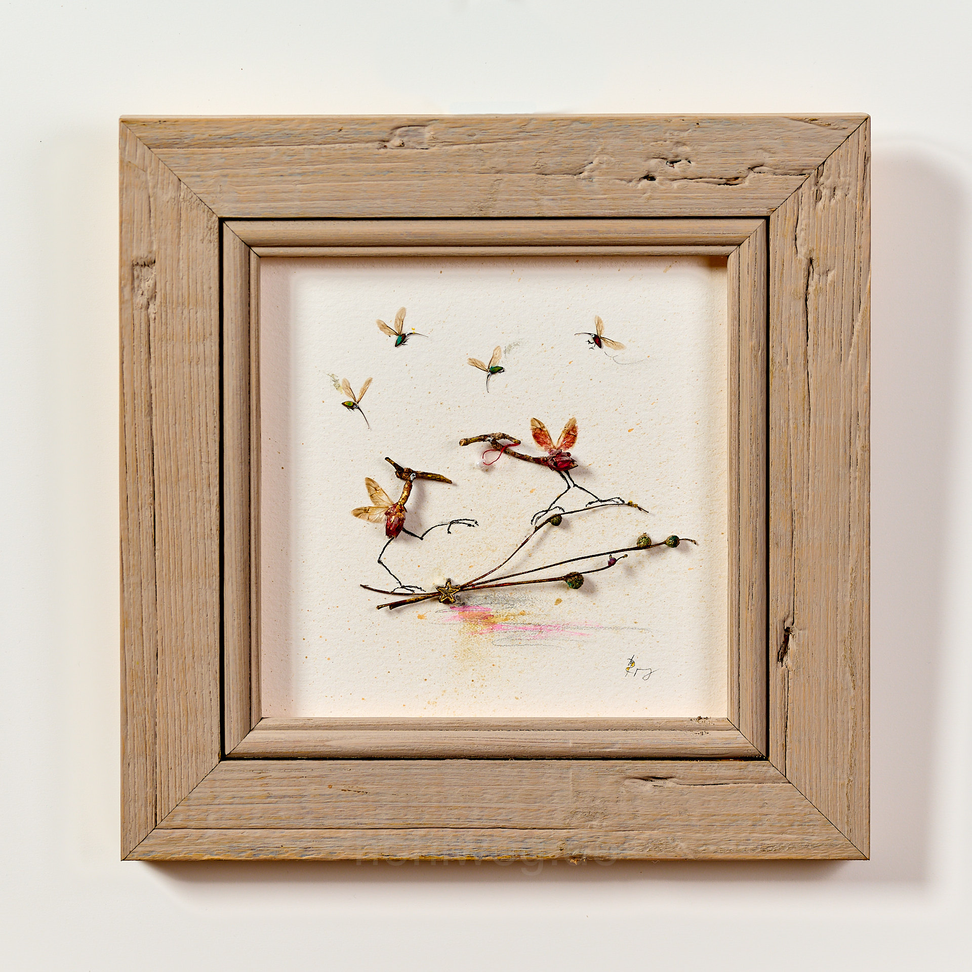 Collage mit dem Titel Perlentaucher mit Rahmung