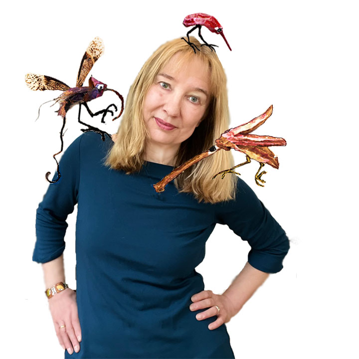 Photomontage by artist Magdalena Hohlweg integrated into a collage with plant remains