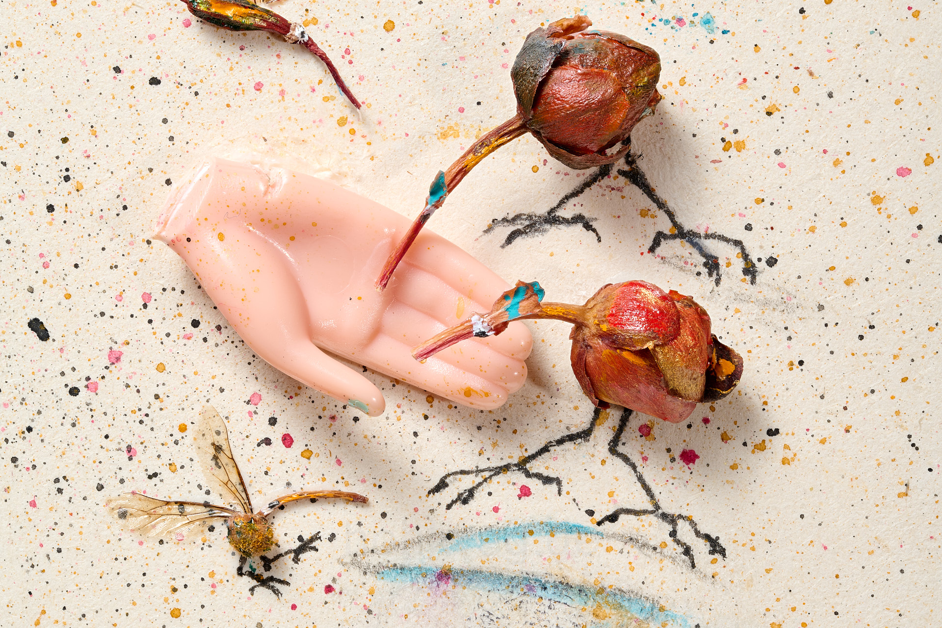 Collage aus pflanzlichen Fundstücken mit 